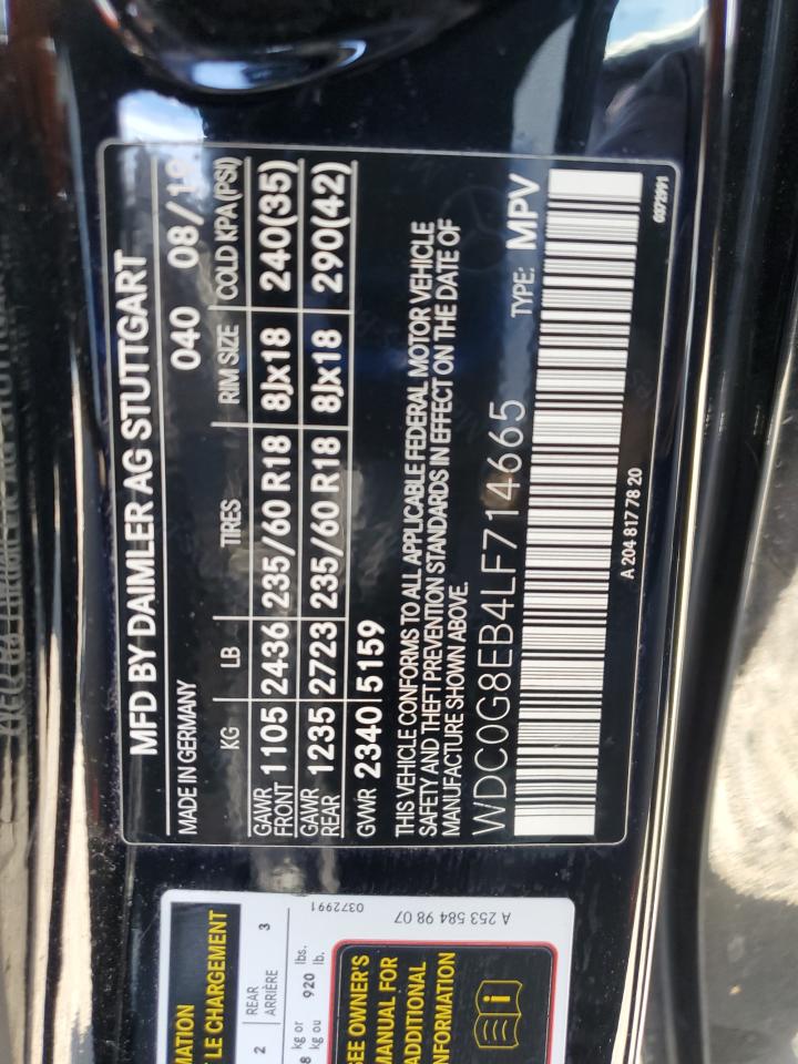 2020 Mercedes-Benz Glc 300 4Matic VIN: WDC0G8EB4LF714665 Lot: 62190165