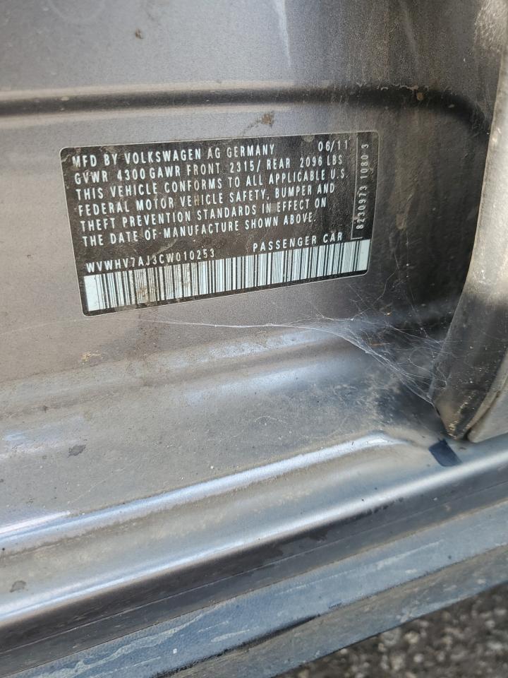 wvwhv7aj3cw010253 WVWHV7AJ3CW010253 2012 Volkswagen Gti