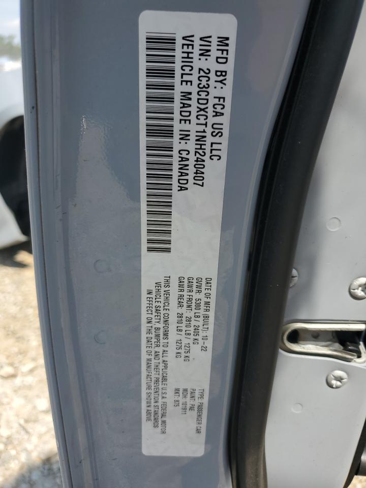 2022 Dodge Charger R/T VIN: 2C3CDXCT1NH240407 Lot: 67065015