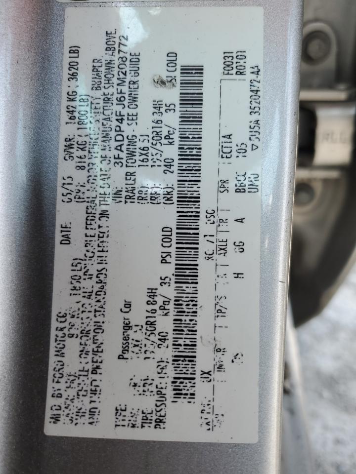 2015 Ford Fiesta Titanium VIN: 3FADP4FJ6FM208772 Lot: 64333885