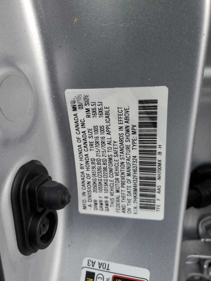 2015 Honda Cr-V Lx VIN: 2HKRM4H32FH637324 Lot: 65158155