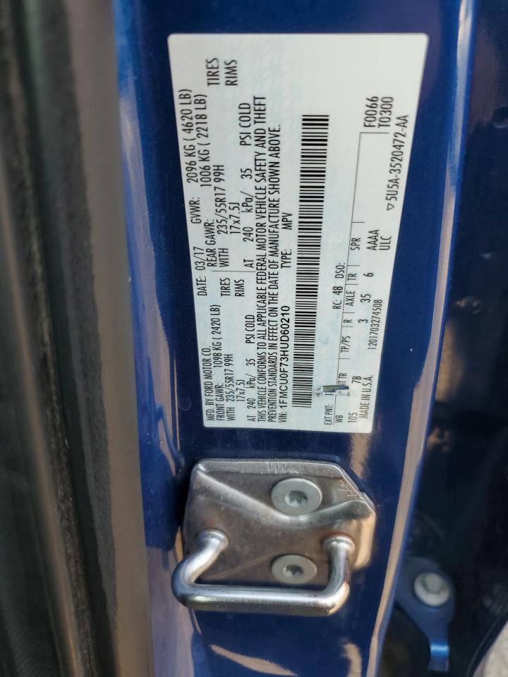 2017 Ford Escape S VIN: 1FMCU0F73HUD60210 Lot: 65239755