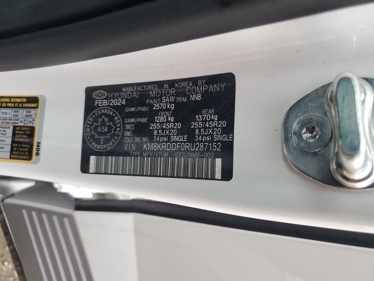 2024 Hyundai Ioniq 5 Limited VIN: KM8KRDDF0RU287152 Lot: 64943015
