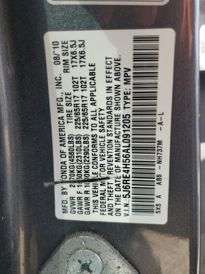 2010 Honda Cr-V Ex VIN: 5J6RE4H56AL091205 Lot: 64693405