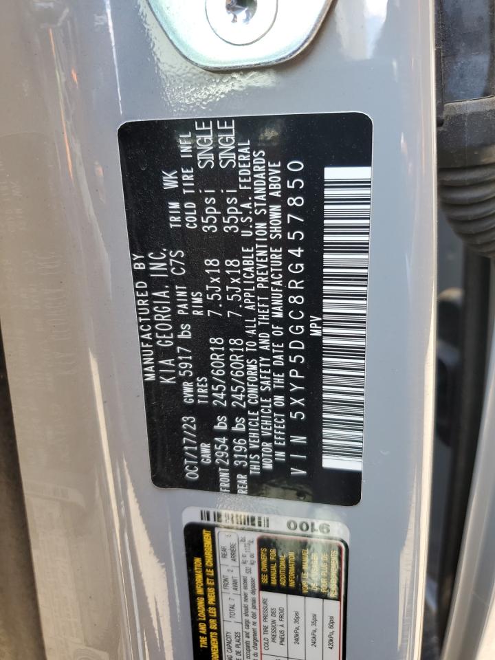 2024 Kia Telluride Sx VIN: 5XYP5DGC8RG457850 Lot: 63707235