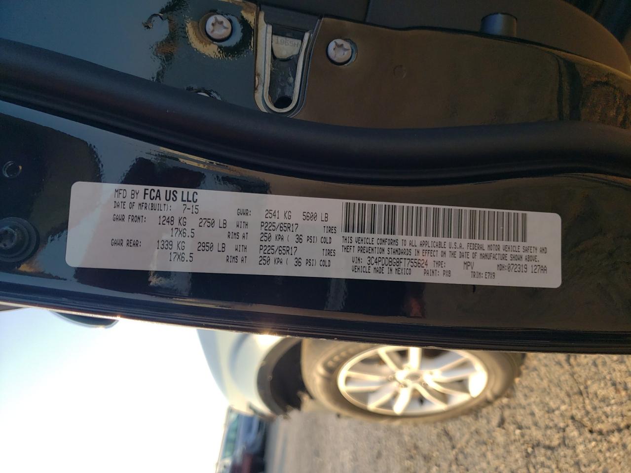 3c4pddbg8ft755624 3C4PDDBG8FT755624 2015 Dodge Journey Sxt
