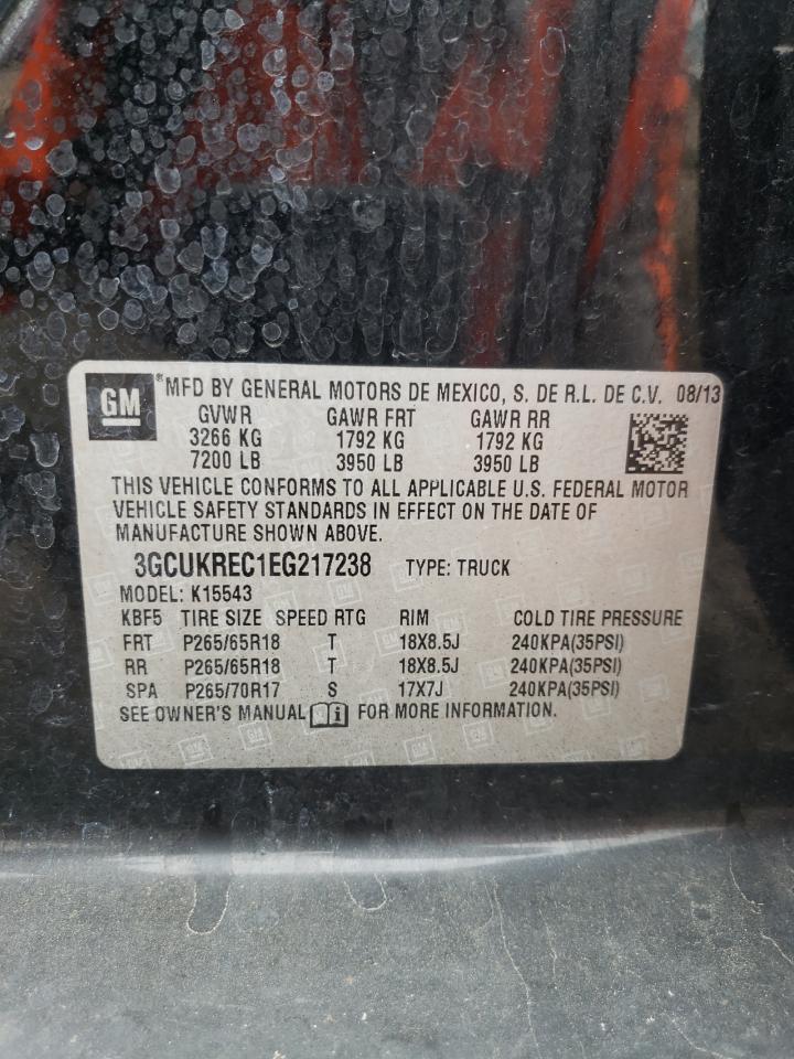 2014 Chevrolet Silverado K1500 Lt VIN: 3GCUKREC1EG217238 Lot: 65240205