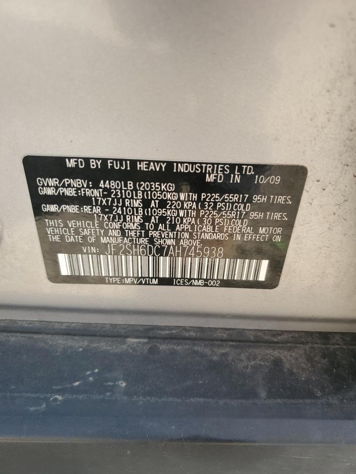 2010 Subaru Forester 2.5X Limited VIN: JF2SH6DC7AH745938 Lot: 63588915