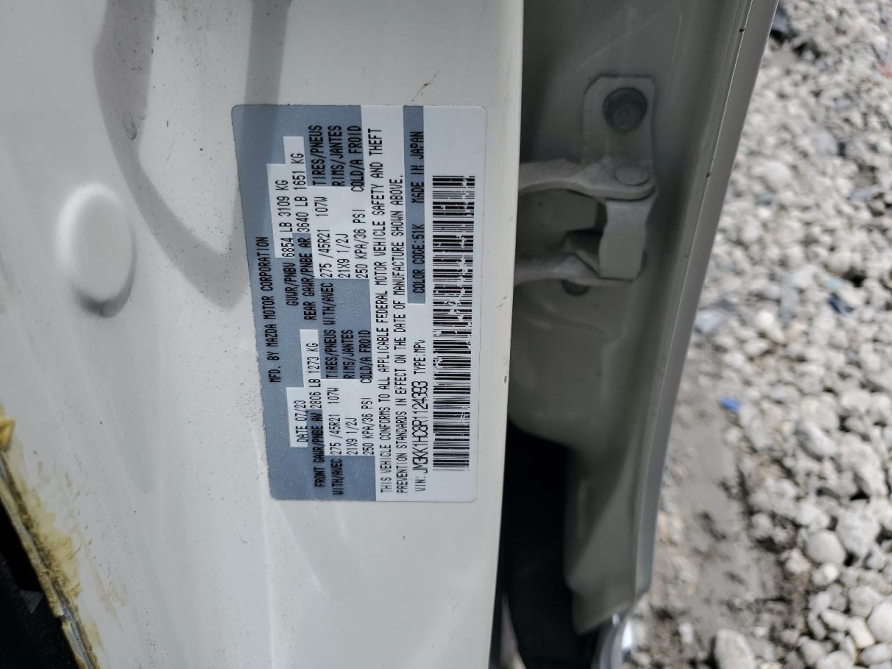 2024 Mazda Cx-90 VIN: JM3KK1HC8R1124393 Lot: 65181775