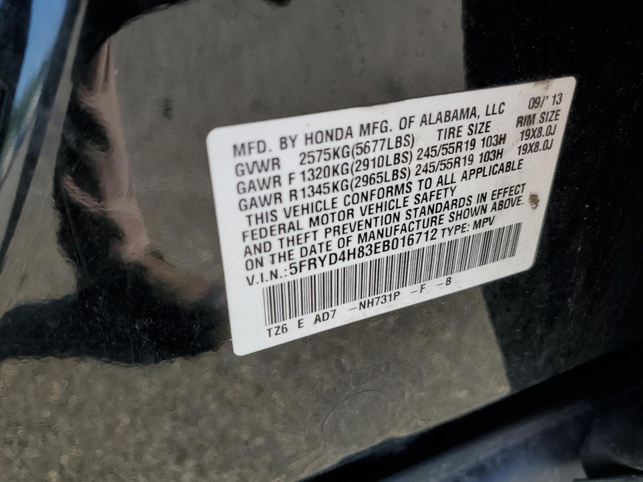 5fryd4h83eb016712 5FRYD4H83EB016712 2014 Acura Mdx Advance