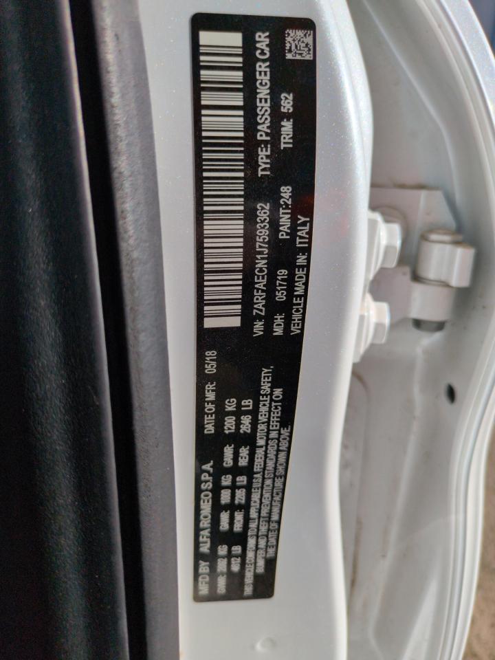 zarfaecn1j7593362 ZARFAECN1J7593362 2018 Alfa Romeo Giulia Ti