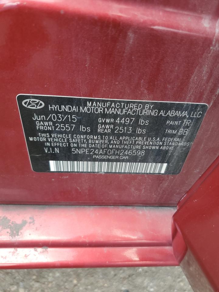5npe24af0fh246598 5NPE24AF0FH246598 2015 Hyundai Sonata Se