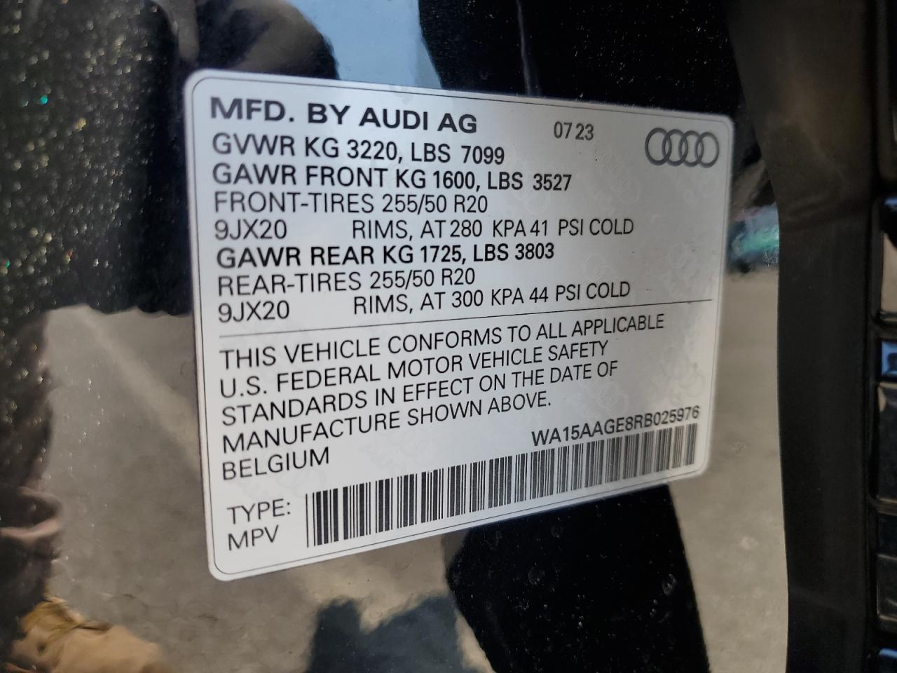 2024 Audi Q8 E-Tron Premium Plus VIN: WA15AAGE8RB025976 Lot: 62819875