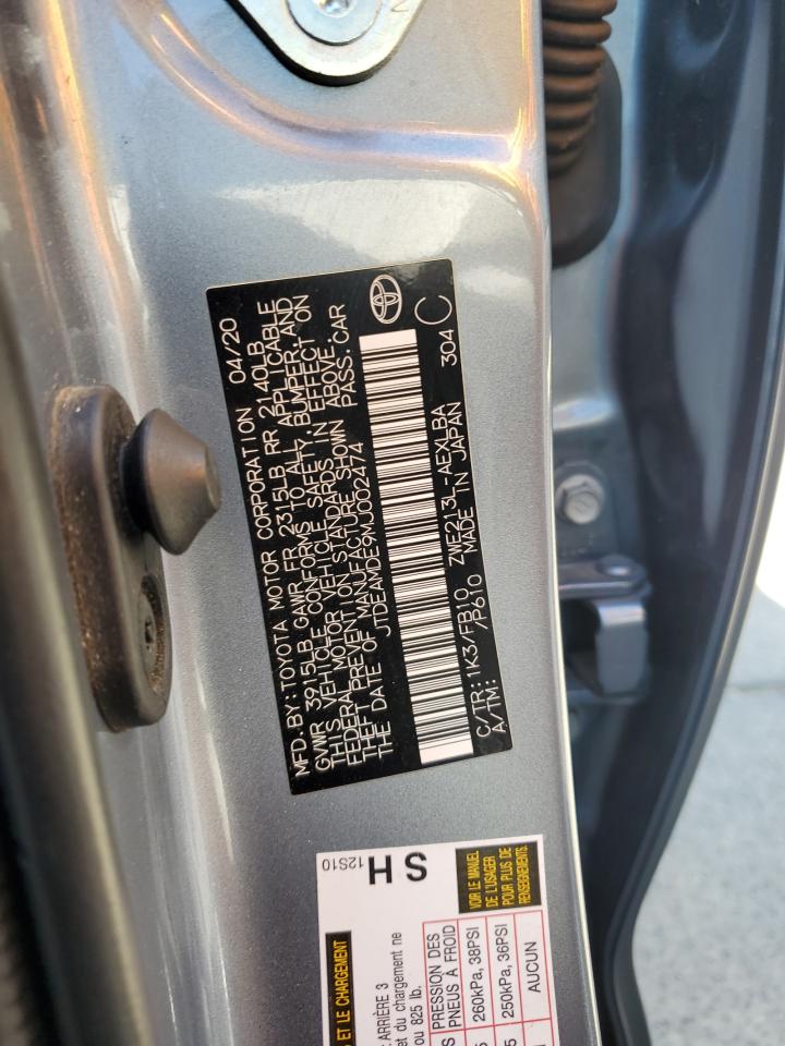 jtdeamde9mj002474 JTDEAMDE9MJ002474 2021 Toyota Corolla Le