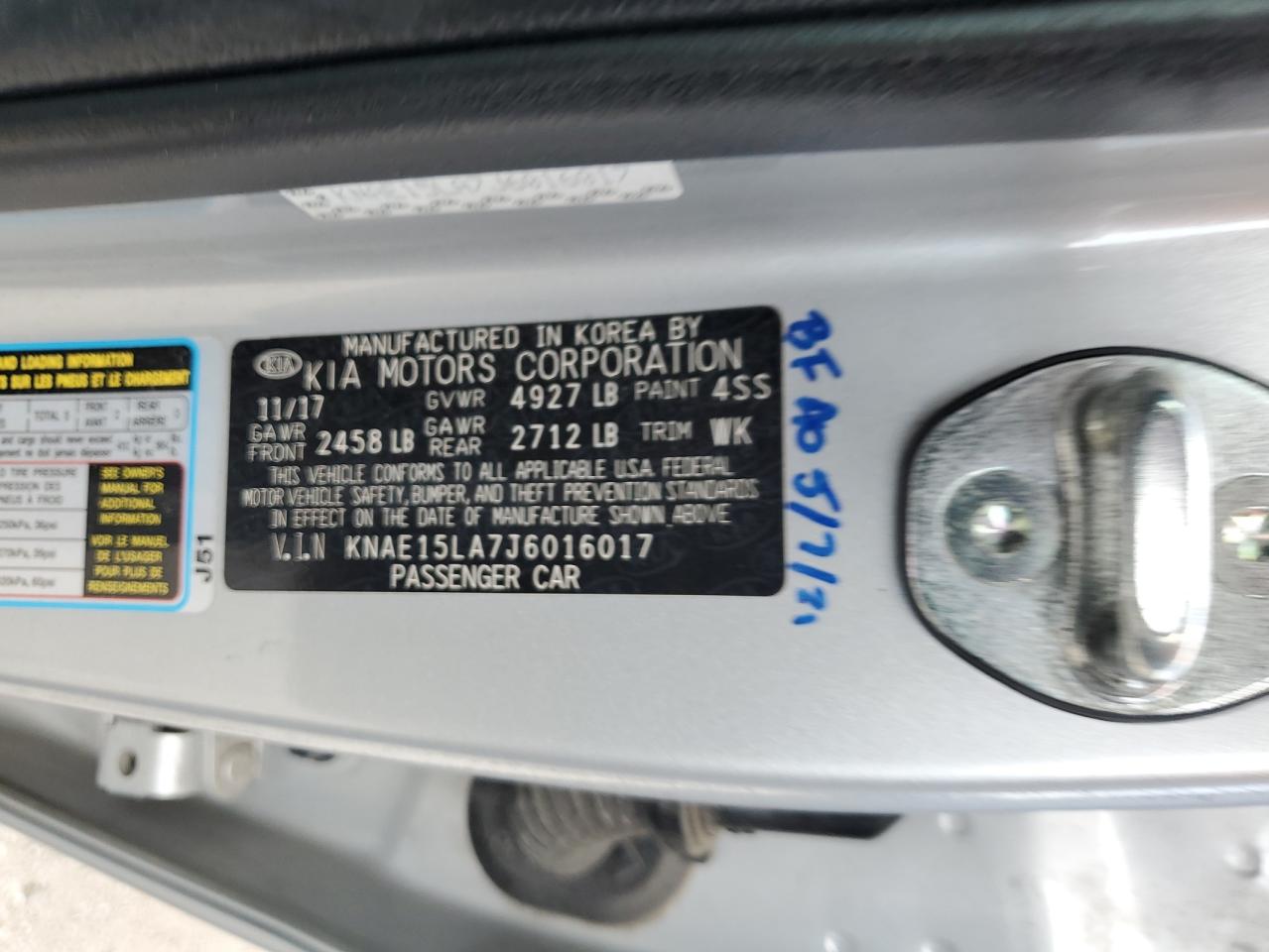 2018 Kia Stinger VIN: KNAE15LA7J6016017 Lot: 63207405