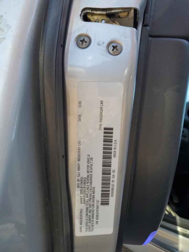 2006 Subaru Legacy Gt Limited VIN: 4S3BL676764211727 Lot: 63048035