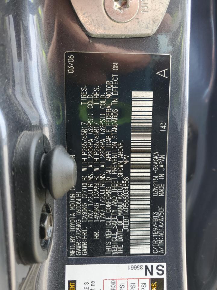 2006 Toyota 4Runner Sr5 VIN: JTEBT14R568034858 Lot: 66747635