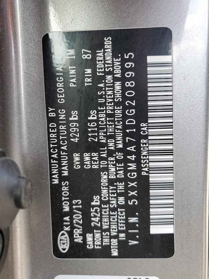 2013 Kia Optima Lx VIN: 5XXGM4A71DG208995 Lot: 64605795