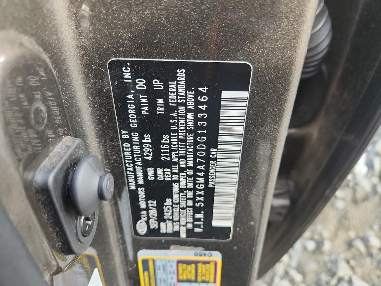 2013 Kia Optima Lx VIN: 5XXGM4A70DG133464 Lot: 64596745