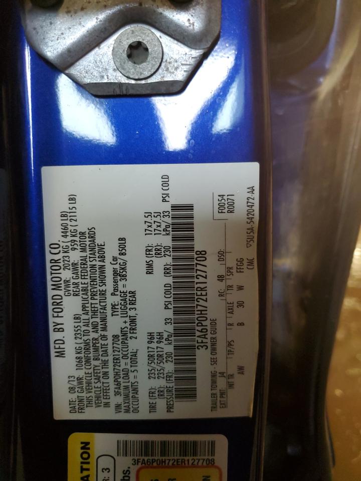 2014 Ford Fusion Se VIN: 3FA6P0H72ER127708 Lot: 64788245