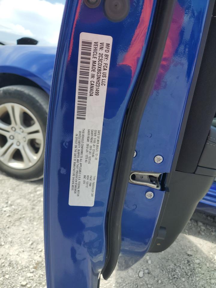 2022 Dodge Charger Sxt VIN: 2C3CDXBG3NH231499 Lot: 66718545