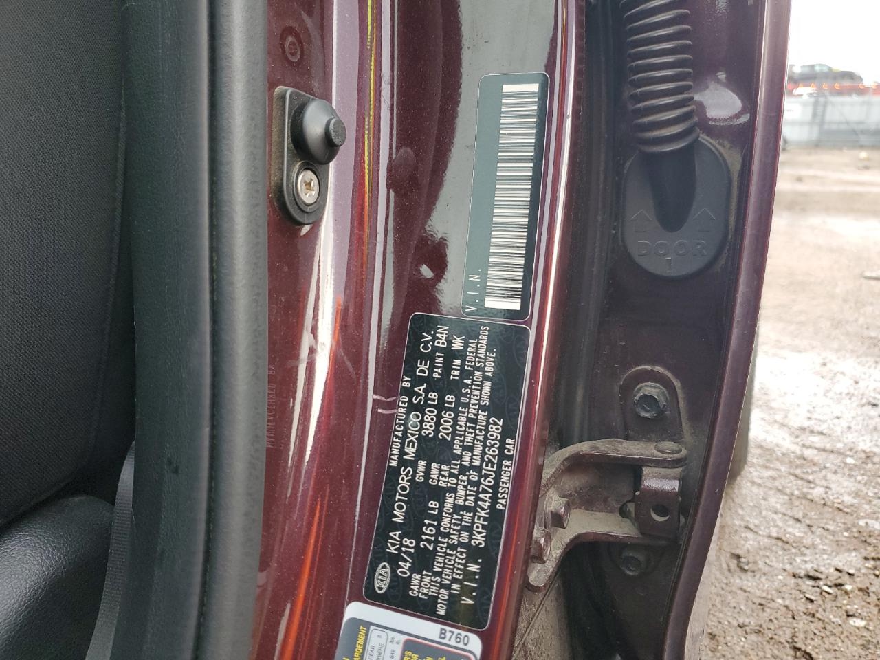 2018 Kia Forte Lx VIN: 3KPFK4A76JE263982 Lot: 65177965
