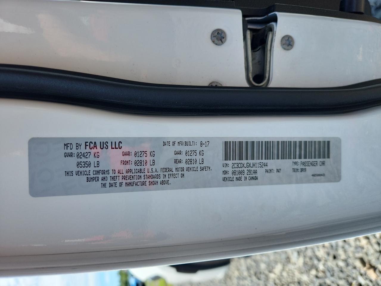 2018 Dodge Charger Gt VIN: 2C3CDXJGXJH115244 Lot: 65423665