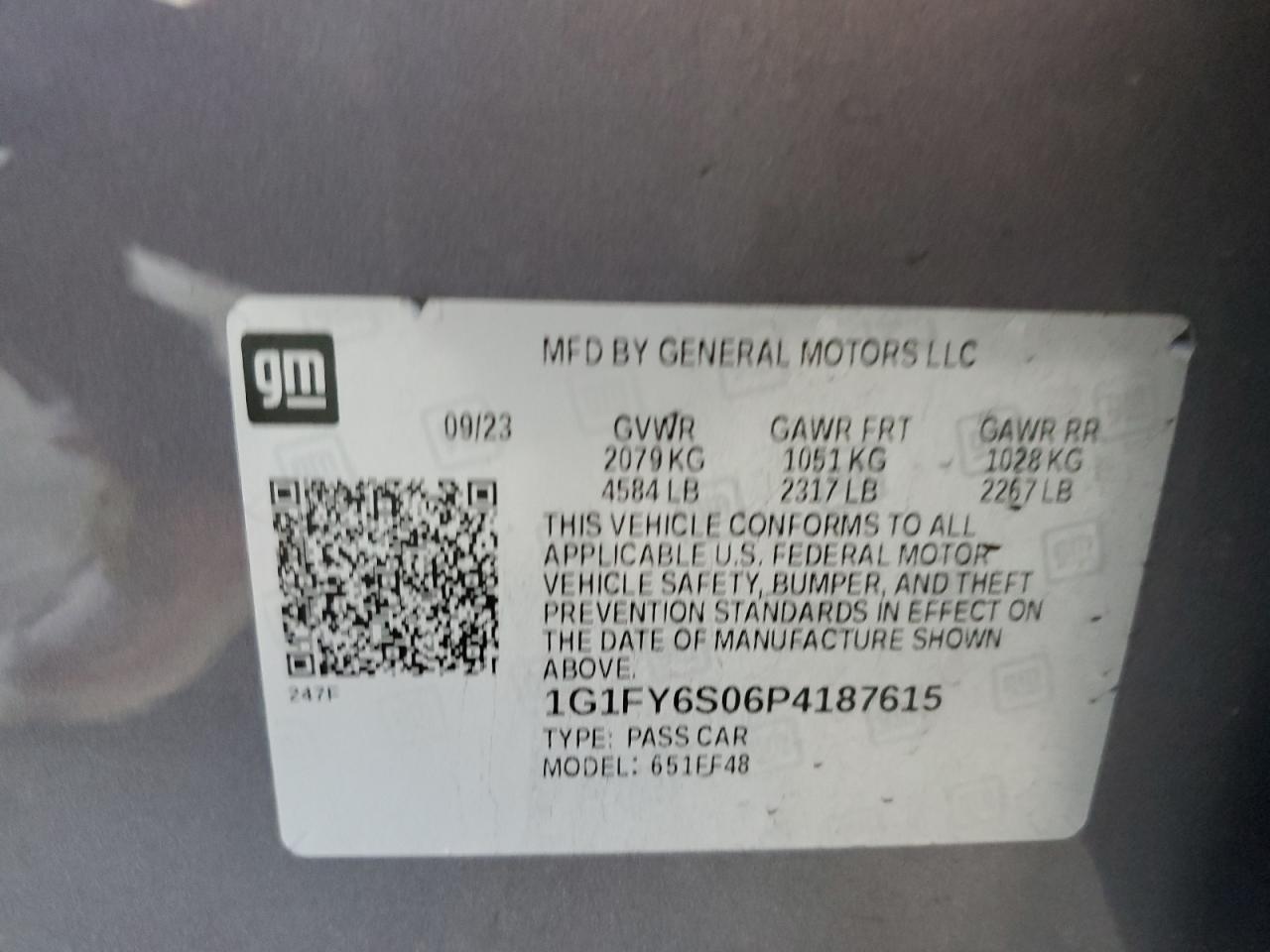 2023 Chevrolet Bolt Euv Lt VIN: 1G1FY6S06P4187615 Lot: 63477325