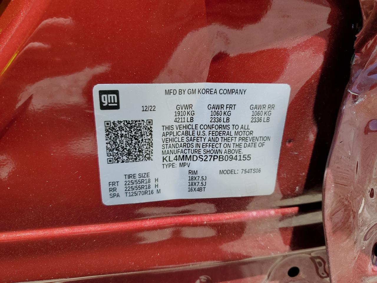 2023 Buick Encore Gx Select VIN: KL4MMDS27PB094155 Lot: 65287145