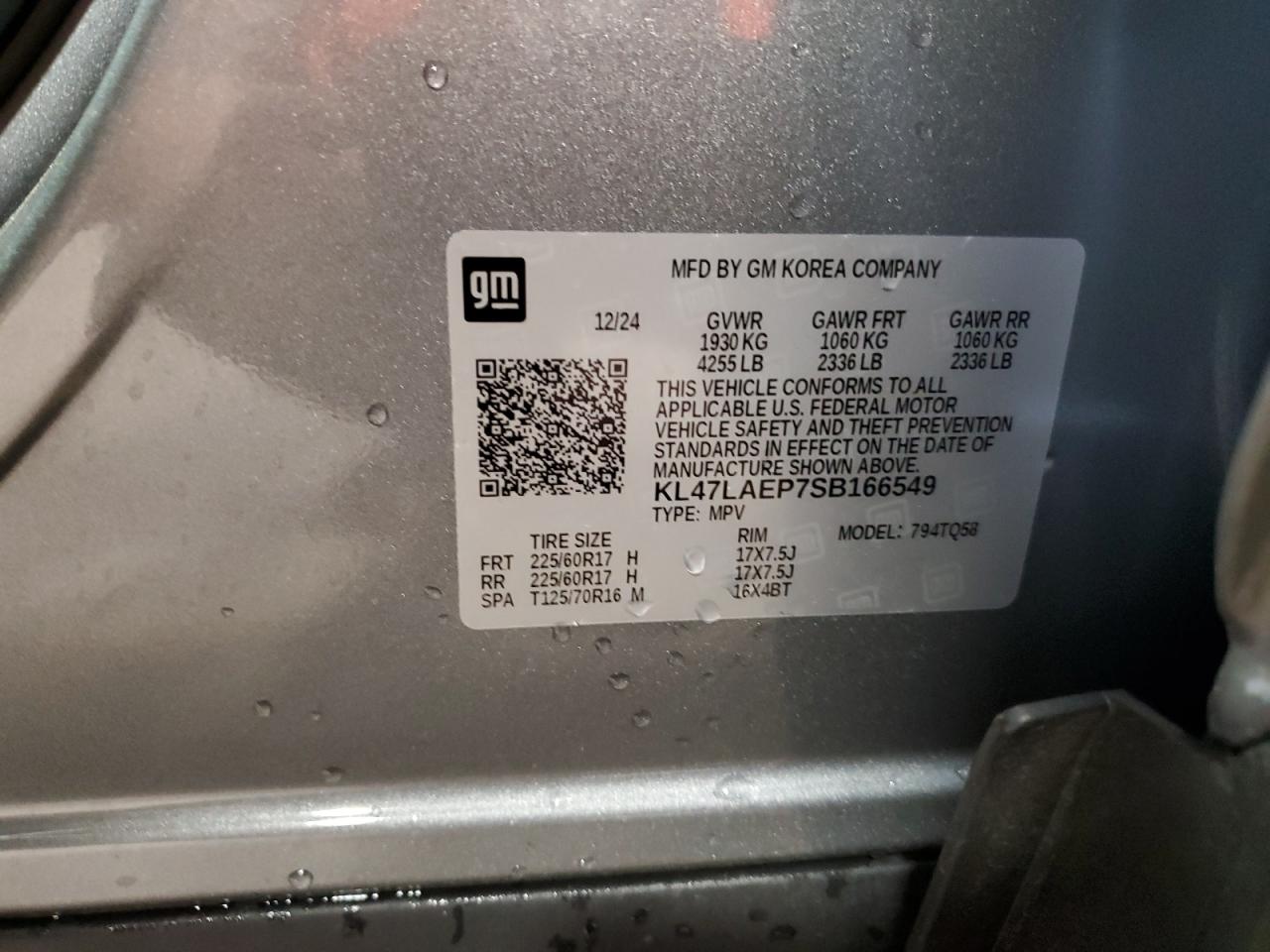 2025 Buick Envista Preferred VIN: KL47LAEP7SB166549 Lot: 64781965