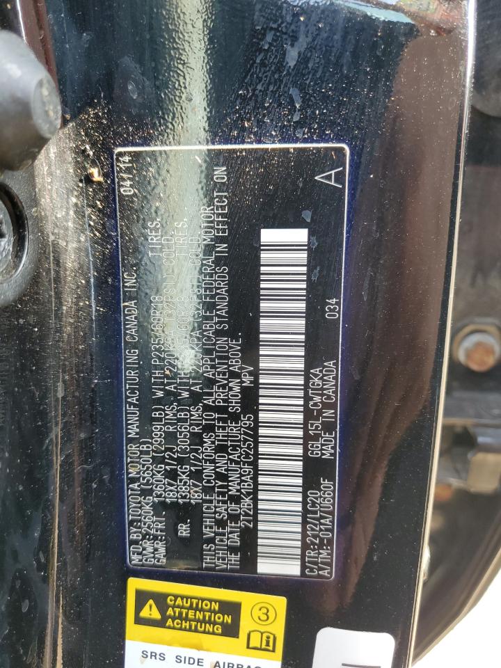 2015 Lexus Rx 350 Base VIN: 2T2BK1BA9FC257795 Lot: 65975145