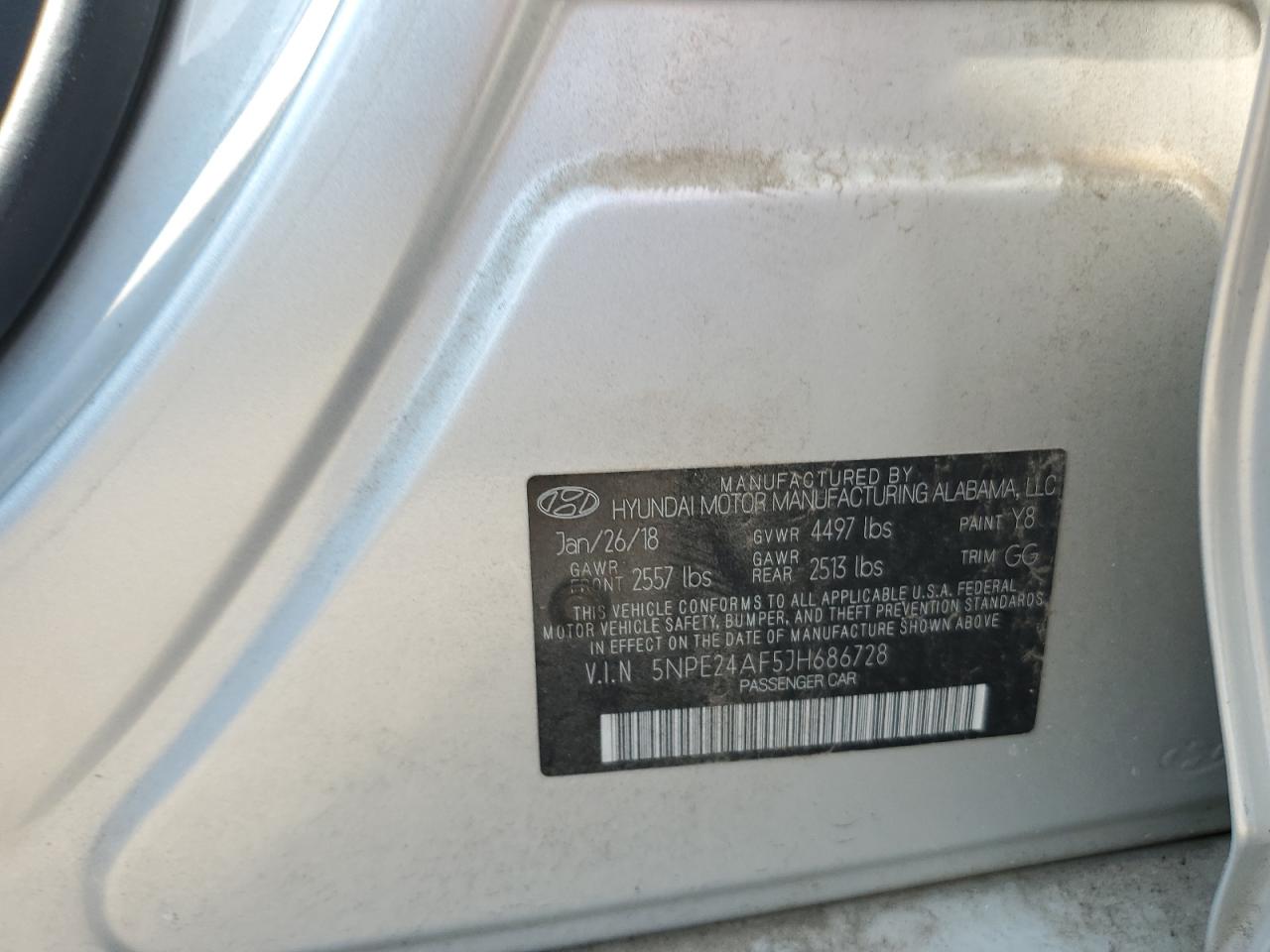 2018 Hyundai Sonata Se VIN: 5NPE24AF5JH686728 Lot: 63711495