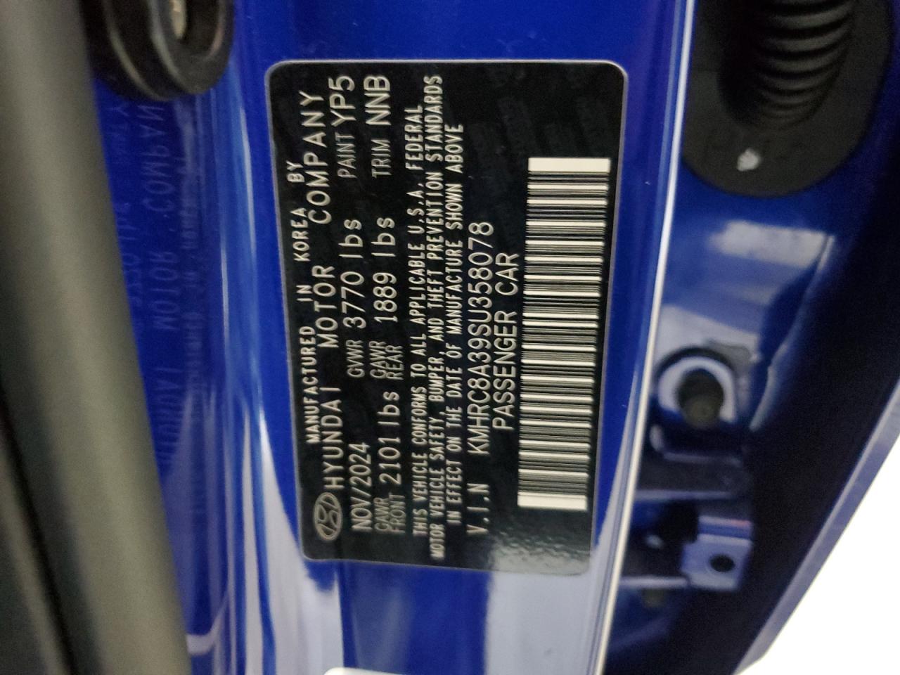 2025 Hyundai Venue Sel VIN: KMHRC8A39SU358078 Lot: 64583905