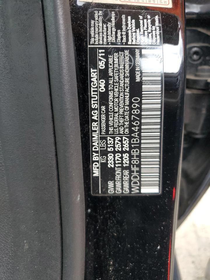 2011 Mercedes-Benz E 350 4Matic VIN: WDDHF8HB1BA467890 Lot: 64079105