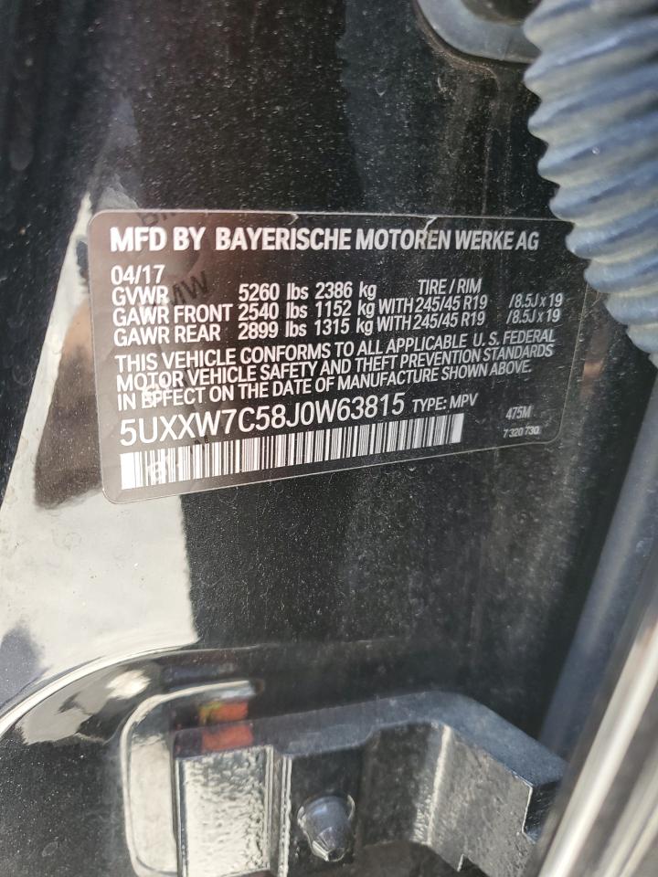 2018 BMW X4 xDrivem40I VIN: 5UXXW7C58J0W63815 Lot: 63649565