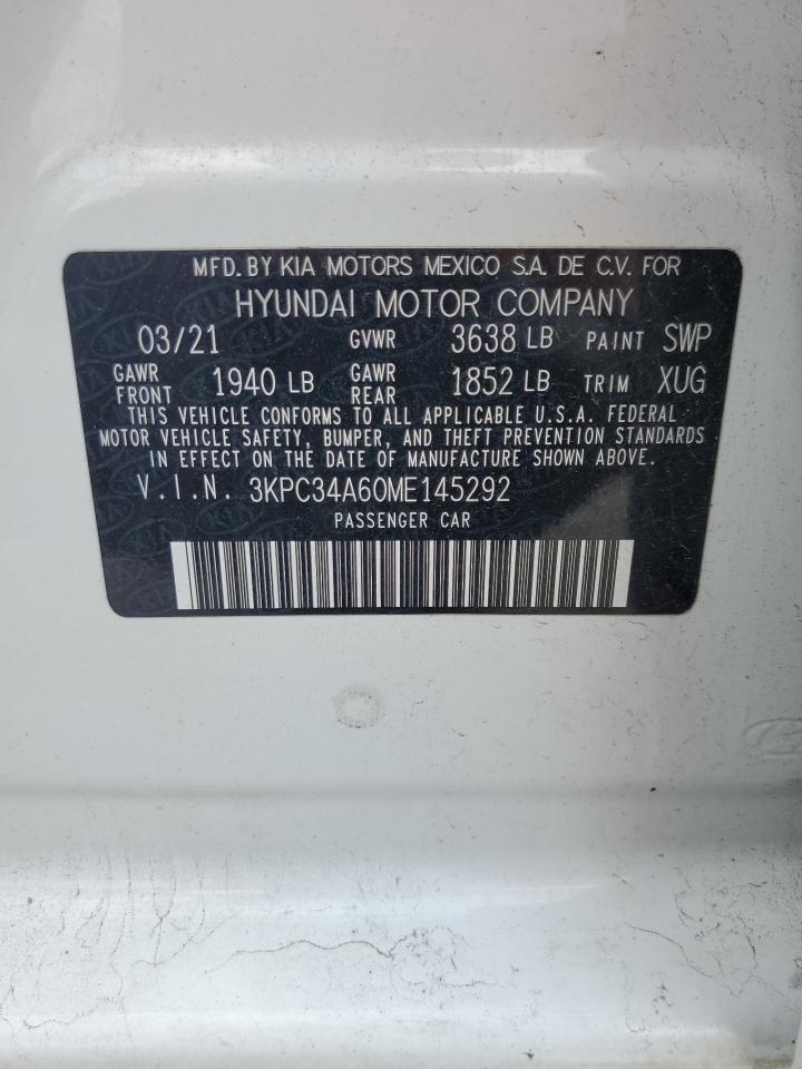 2021 Hyundai Accent Limited VIN: 3KPC34A60ME145292 Lot: 63570065