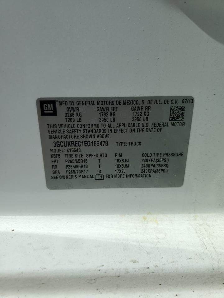 2014 Chevrolet Silverado K1500 Lt VIN: 3GCUKREC1EG165478 Lot: 64784545