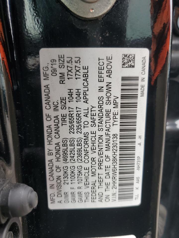 2019 Honda Cr-V Lx VIN: 2HKRW6H38KH230138 Lot: 64120775