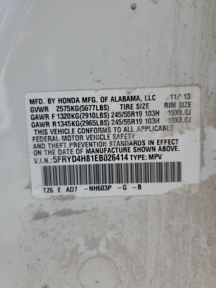 5fryd4h81eb026414 5FRYD4H81EB026414 2014 Acura Mdx Advance