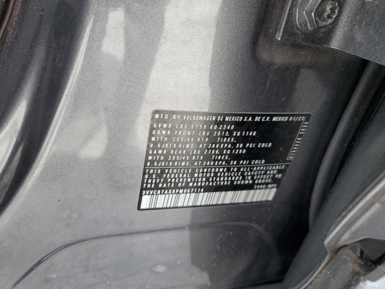 2023 Volkswagen Tiguan Se R-Line Black VIN: 3VVCB7AX6PM057114 Lot: 65228065