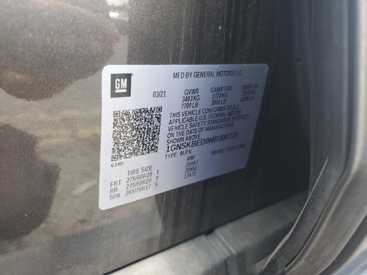 2021 Chevrolet Suburban K1500 Ls VIN: 1GNSKBED0MR300723 Lot: 65056755