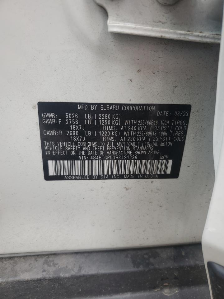 2024 Subaru Outback Touring VIN: 4S4BTGPD1R3121838 Lot: 63057695