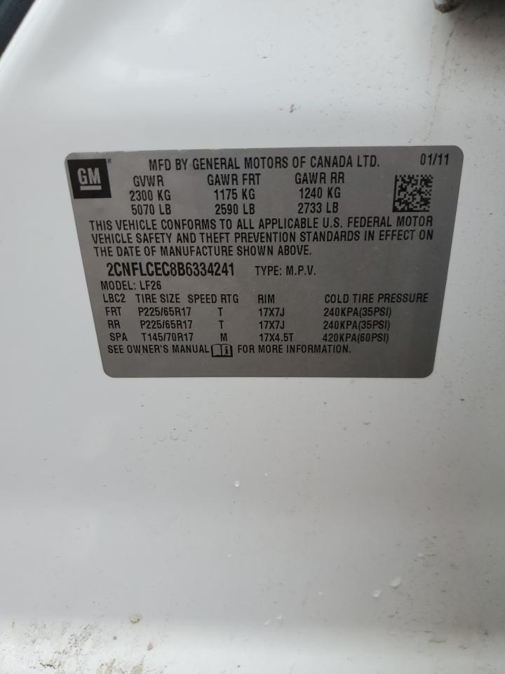 2011 Chevrolet Equinox Ls VIN: 2CNFLCEC8B6334241 Lot: 64106625