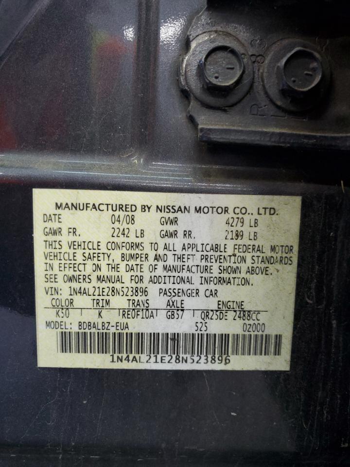 2008 Nissan Altima 2.5 VIN: 1N4AL21E28N523896 Lot: 65649005