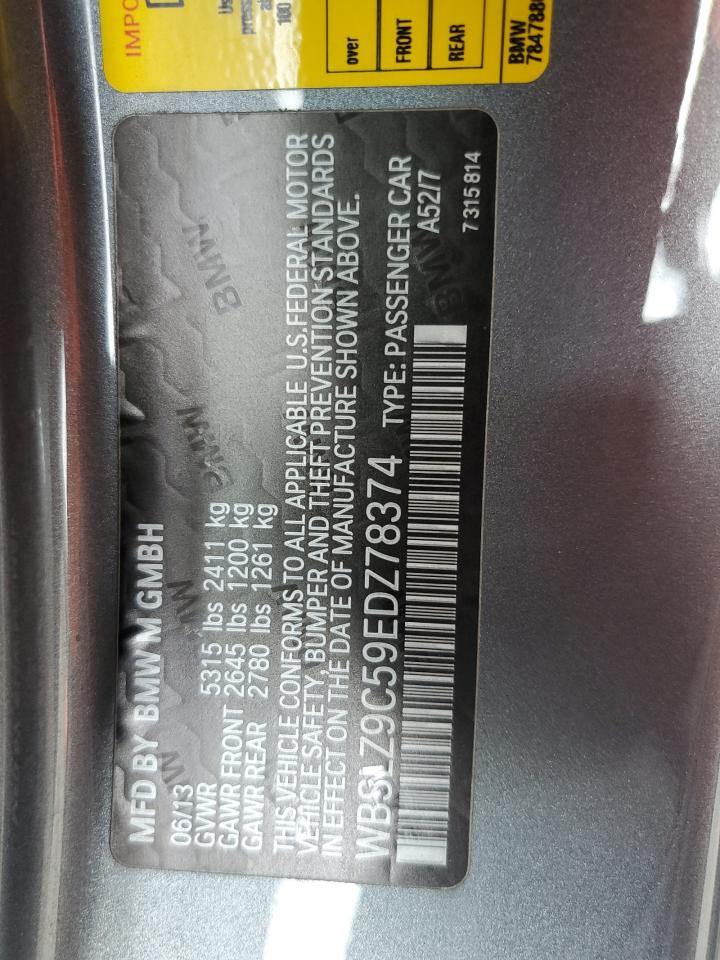 2014 BMW M6 VIN: WBSLZ9C59EDZ78374 Lot: 64514265