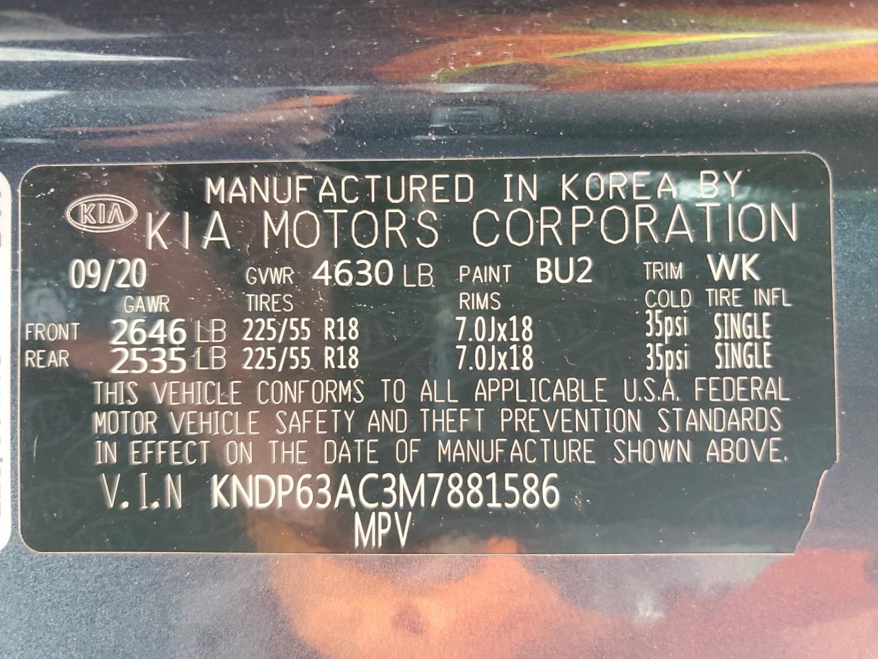 2021 Kia Sportage S VIN: KNDP63AC3M7881586 Lot: 65407055