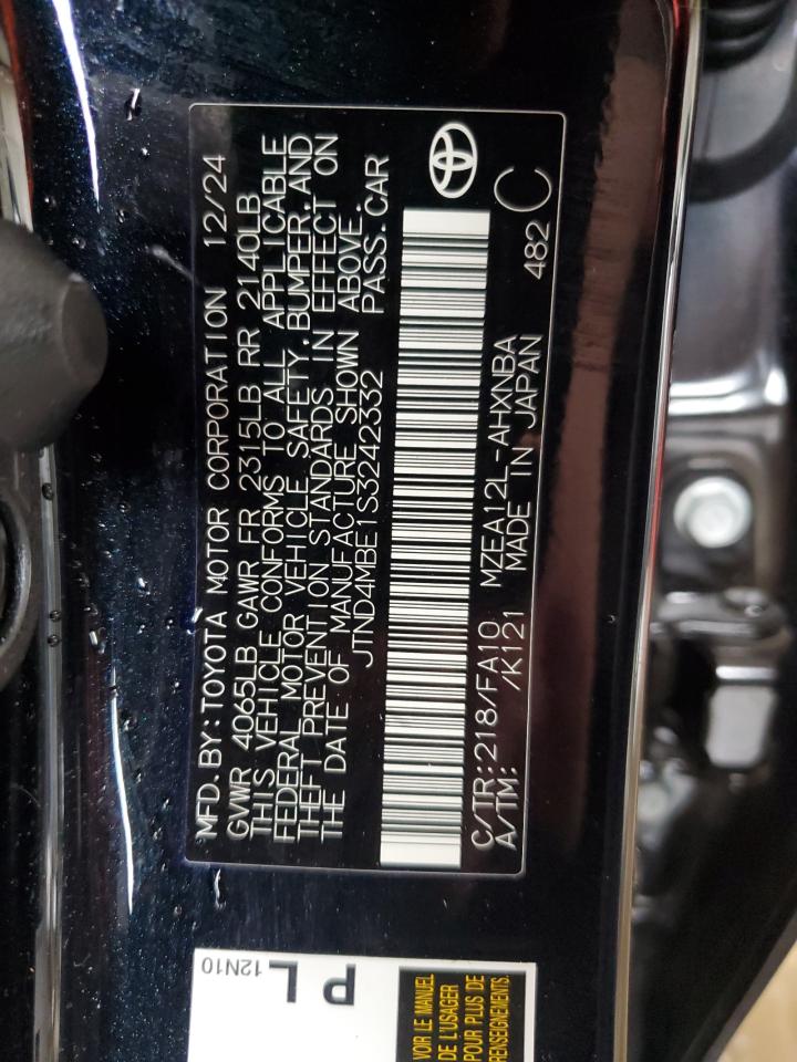 2025 Toyota Corolla Se VIN: JTND4MBE1S3242332 Lot: 64424635