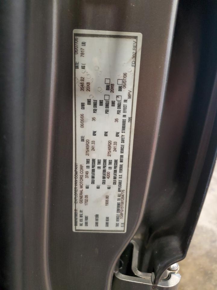 2006 Chevrolet Express G1500 VIN: 1GBFG15T061264776 Lot: 62745565