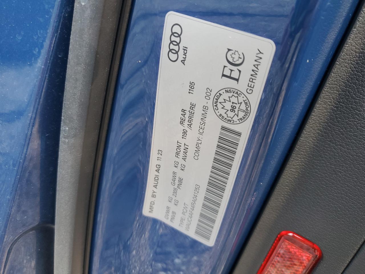 2024 Audi S4 Prestige VIN: WAUC4AF44RA041253 Lot: 63085465