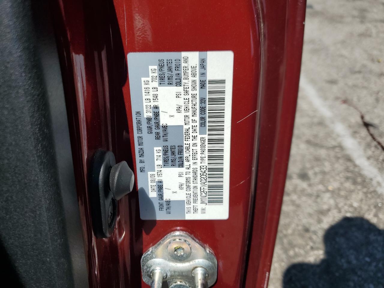 2010 Mazda Mx-5 Miata VIN: JM1NC2FFXA0206433 Lot: 64678035